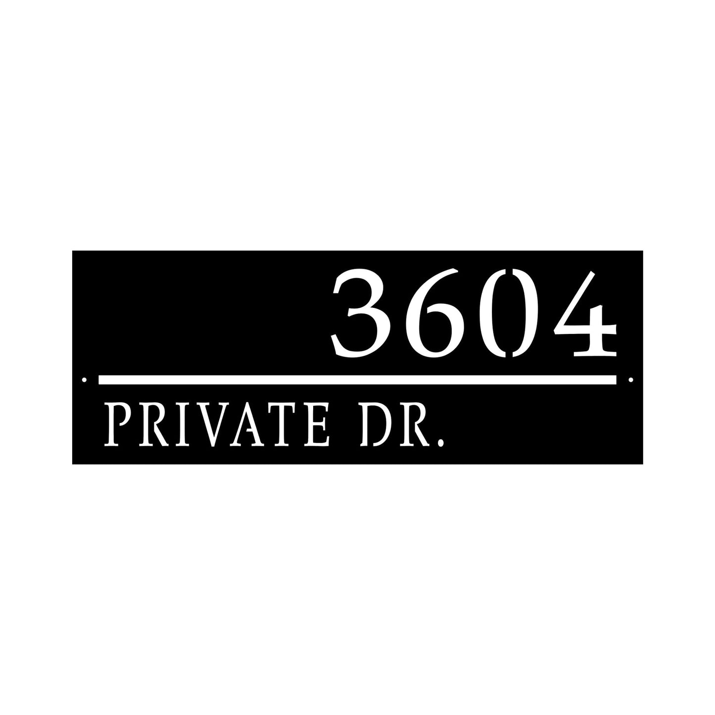 custom address line sign with address and house numbers