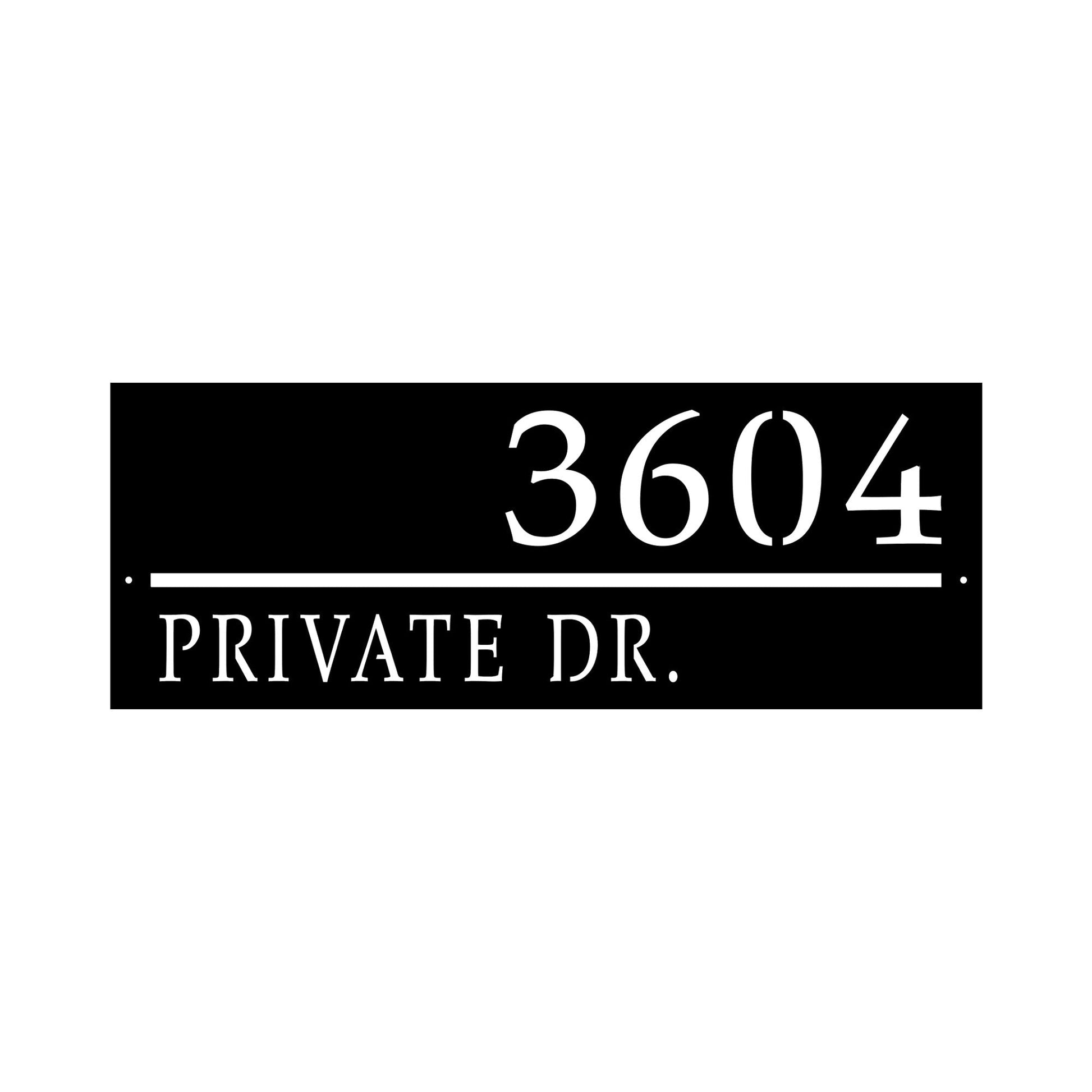 custom address line sign with address and house numbers