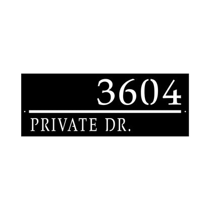 custom address line sign with address and house numbers