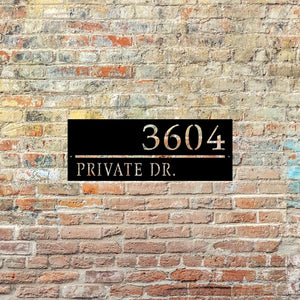 rectangular home street address sign