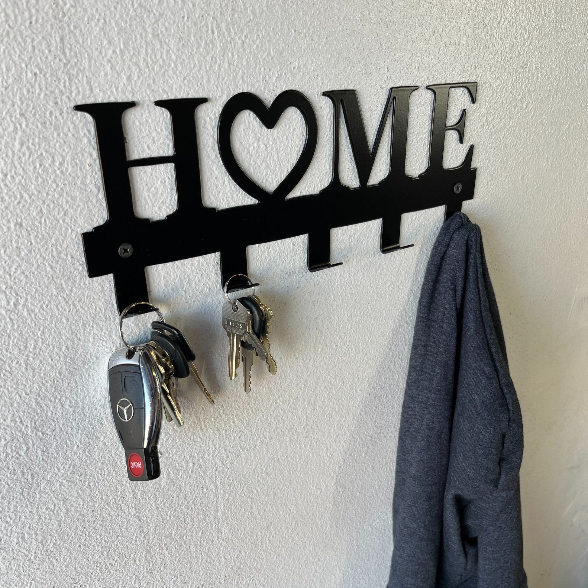 Coat Rack, Wall Mounted Hooks, Home Design Ideal for Keys and Coats, Made in USA