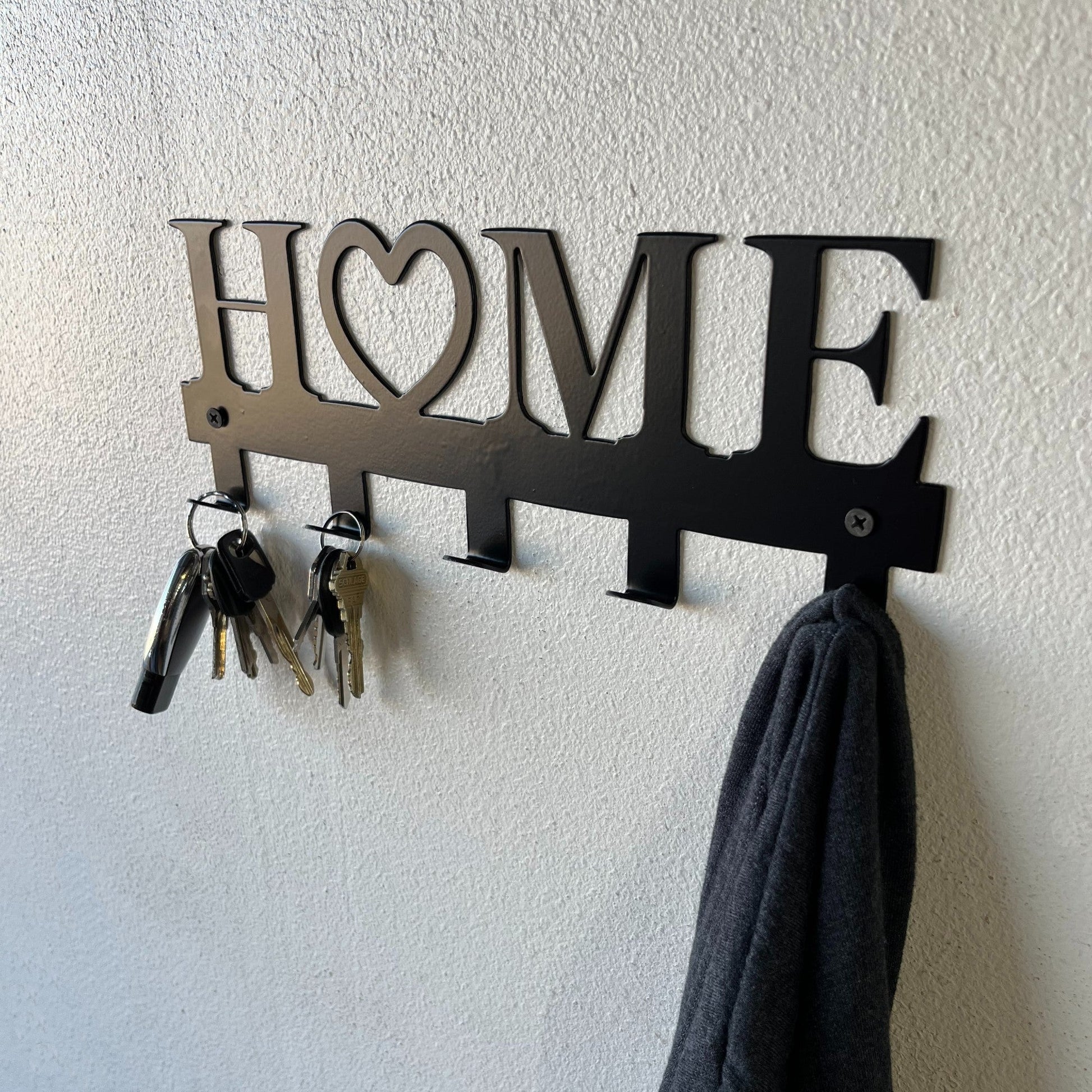 Coat Rack, Wall Mounted Hooks, Home Design Ideal for Keys and Coats, Made in USA