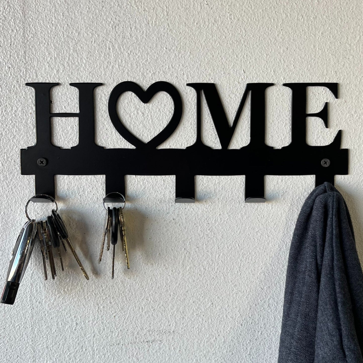 Coat Rack, Wall Mounted Hooks, Home Design Ideal for Keys and Coats, Made in USA