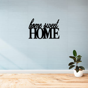 home sweet home custom metal sign on a house wall