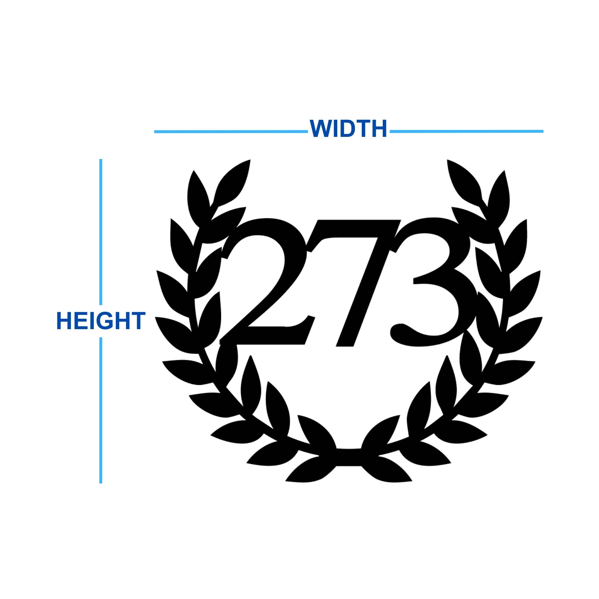 house number wreath design sizing guide 