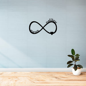 infinity love powder coated custom metal sign for wall mounted