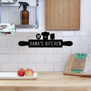 kitchen name sign wall mounted chef gift mom