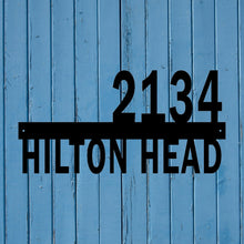 Load image into Gallery viewer, custom home address line sign with house numbers and street name