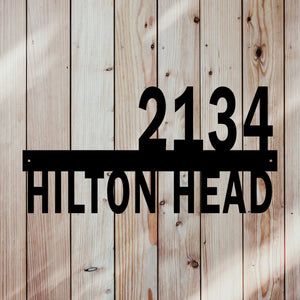 custom home address line sign with house numbers and street name