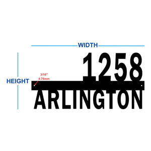 custom home address line sign with house numbers and street name dimension