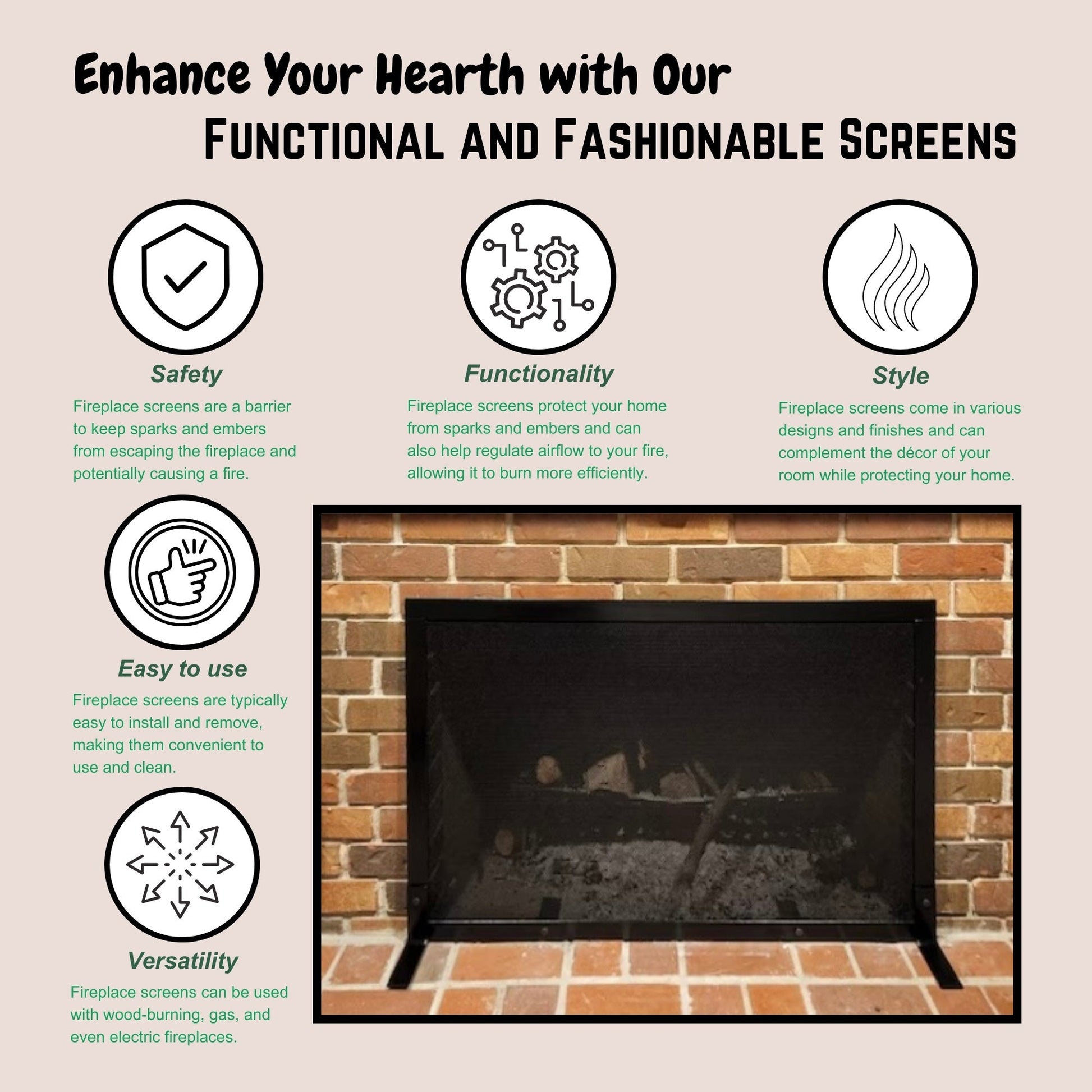 fireplace screen benefits and features