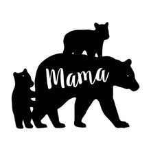 Load image into Gallery viewer, mama bear sign with bears and the word mama on the inside stock