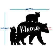 Load image into Gallery viewer, mama bear sign with bears and the word mama on the inside dimensions