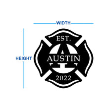 Load image into Gallery viewer, custom firefighter last name established date sign
