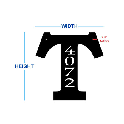 custom monogram house number sign with family letter and number