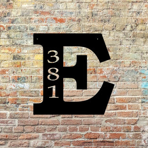 custom monogram house number letter name sign
