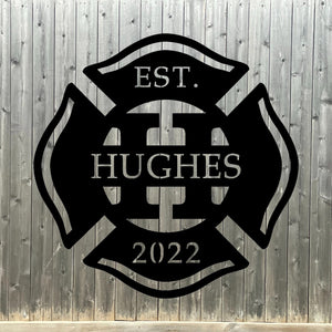 custom wall mounted firefighter gift name sign