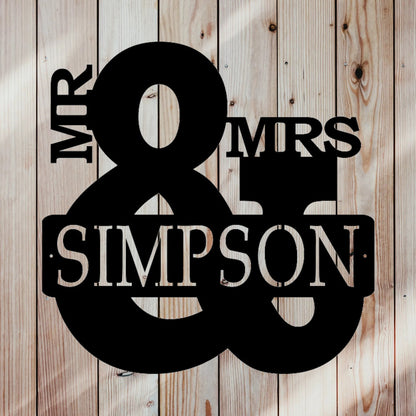 Mr. And Mrs. Custom Metal Sign 