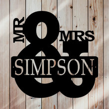 Load image into Gallery viewer, Mr. And Mrs. Custom Metal Sign 