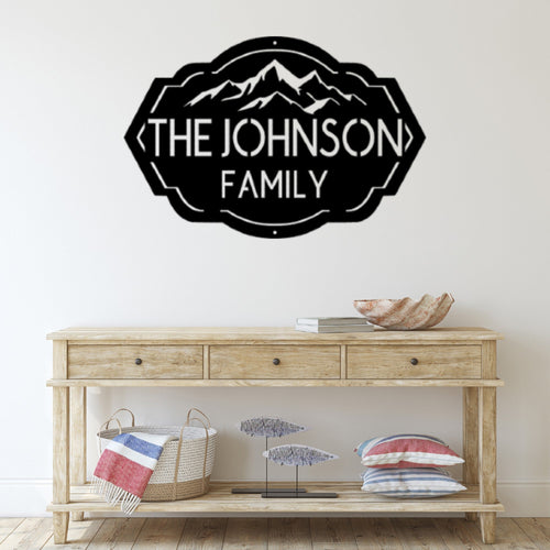 Customized Personalized family name sign Mountain Range