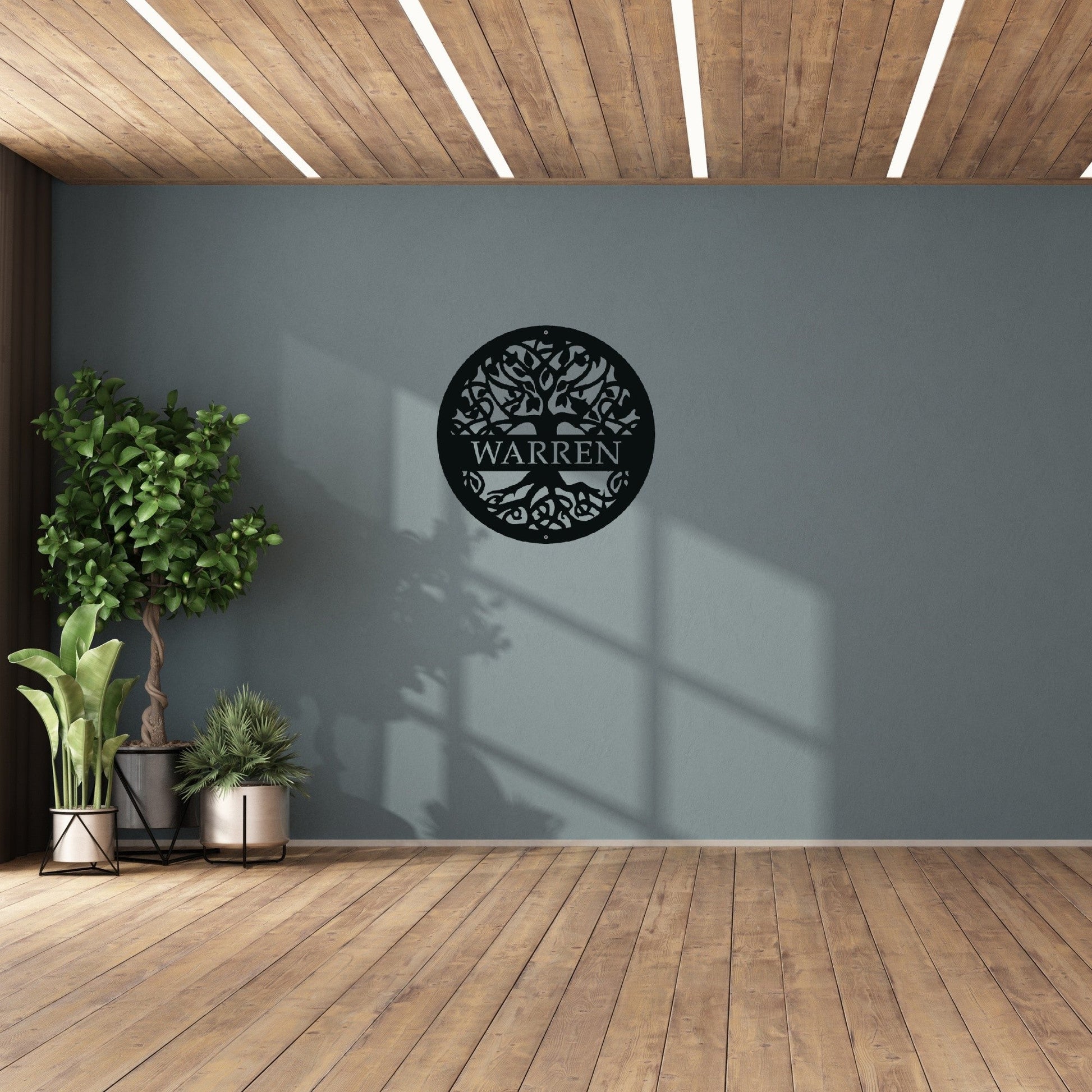 Tree of life custom metal sign with last name