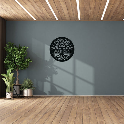 Tree of life custom metal sign with last name