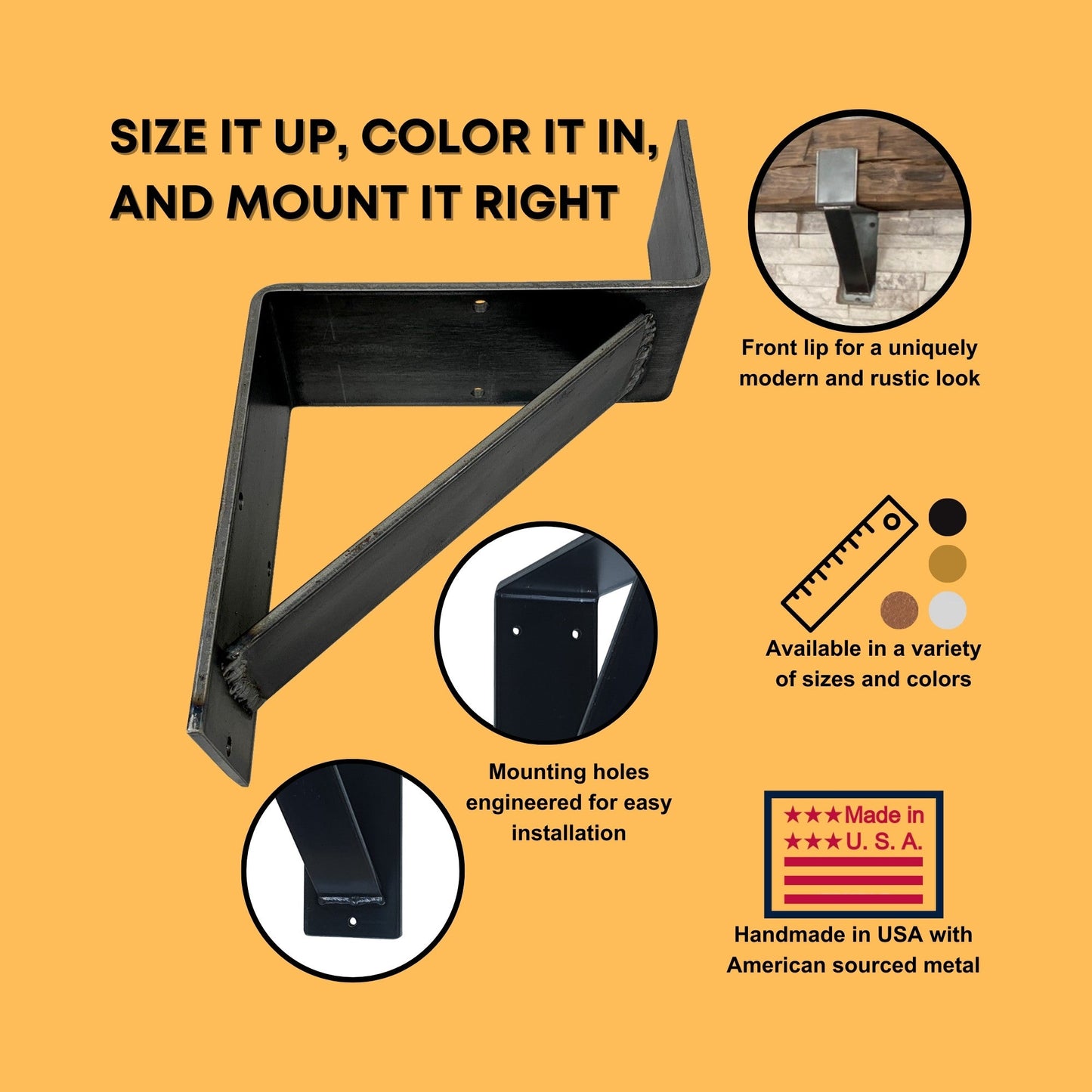 mantel bracket corbel benefits and advantages made in usa made to measure many colors