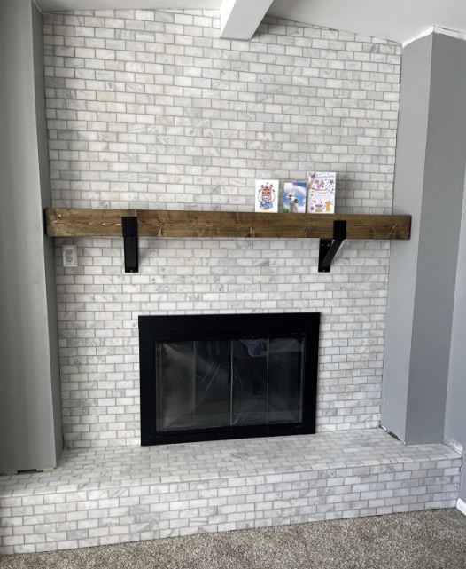 Mantel Bracket 3 Inch Wide Black Paint Mounted