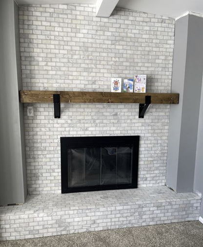 Mantel Bracket 3 Inch Wide Black Paint Mounted