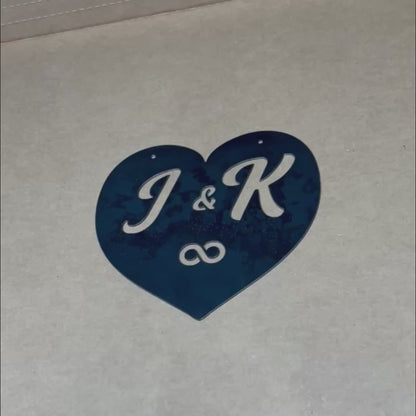 Custom Metal Heart With Initials and Dates