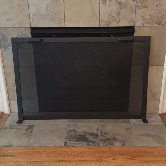 video of a fireplace installation 