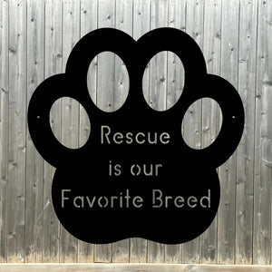 rescued pet metal sign wall mounted