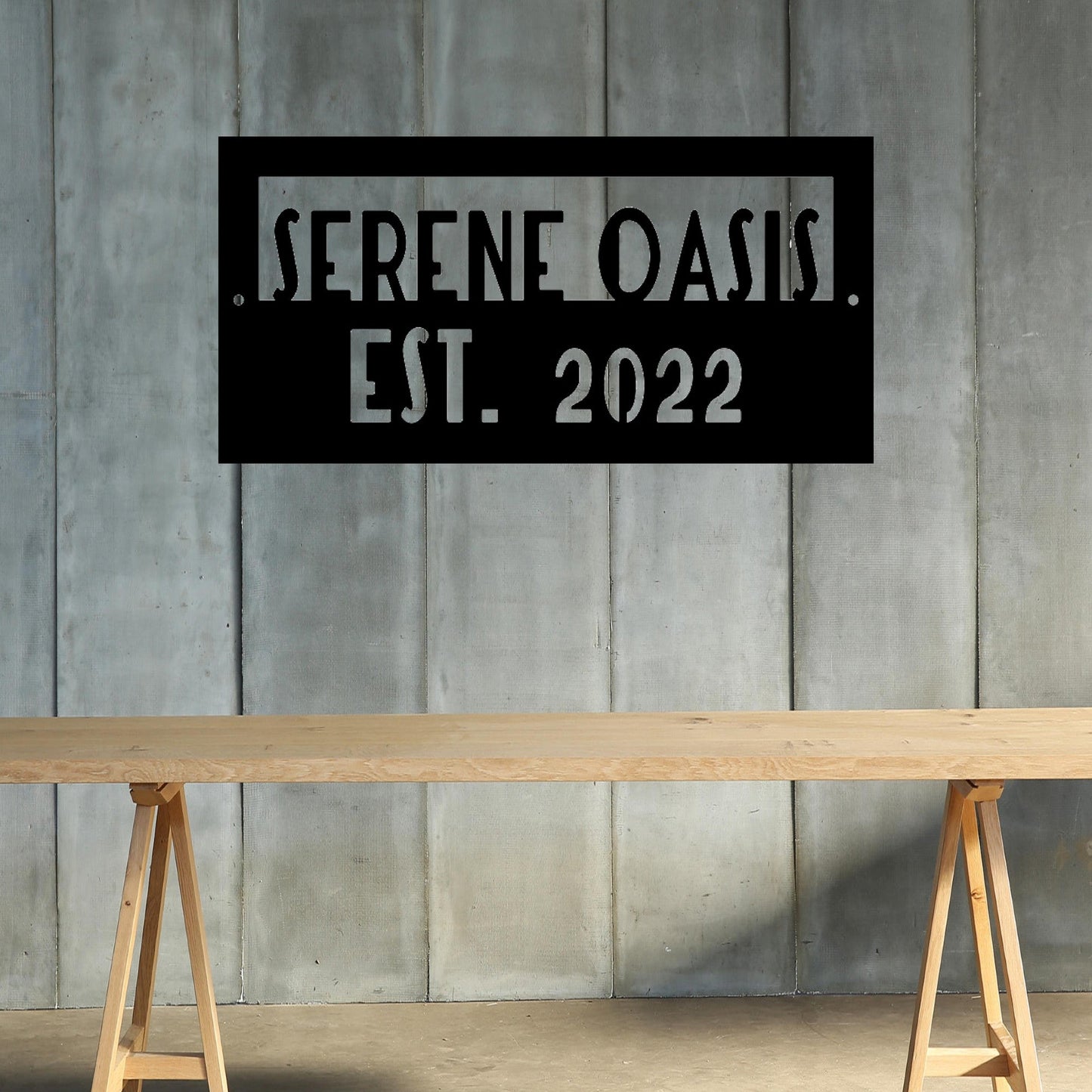 Home Rustic Wall Art Family Name Saying with Established Date