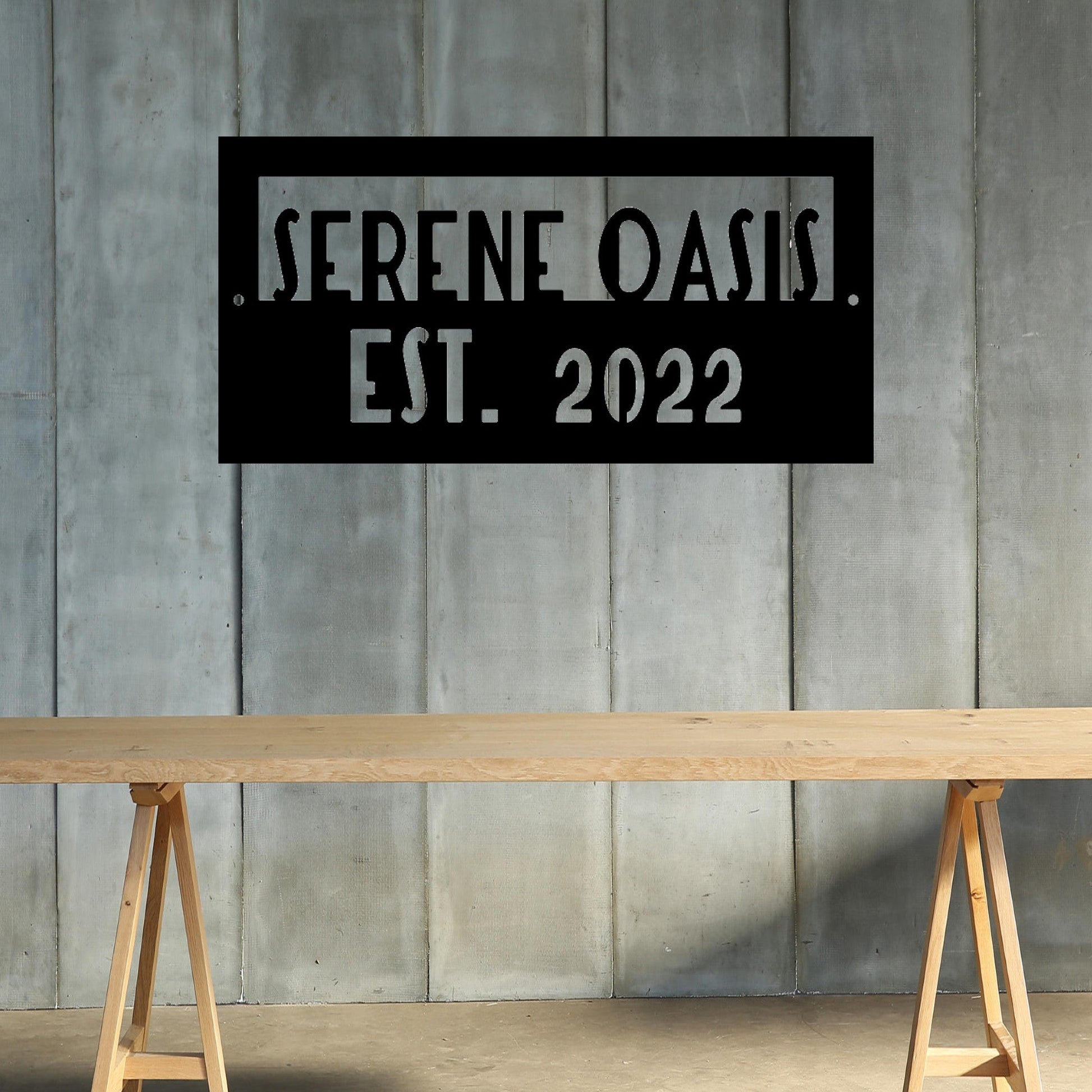 Home Rustic Wall Art Family Name Saying with Established Date