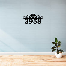 Load image into Gallery viewer, scroll heart address sign with numbers and letters wall mounted outdoor indoor 