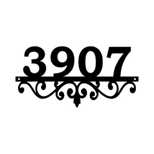 four letter street house number address sign for front door metal 