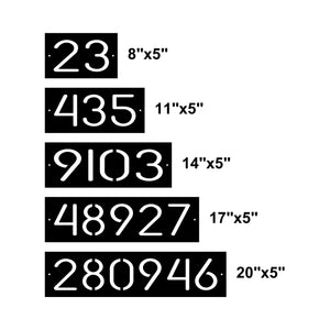 horizontal simple number name sign dimension sizing 