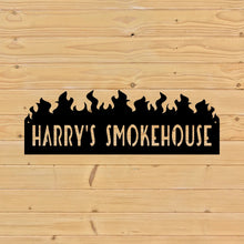 Load image into Gallery viewer, custom smokehouse metal sign wall mounted design indoor outdoor