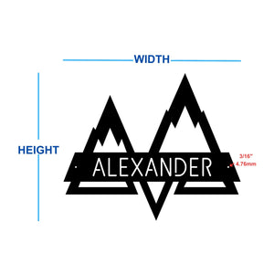 split mountain name sign with dimensions