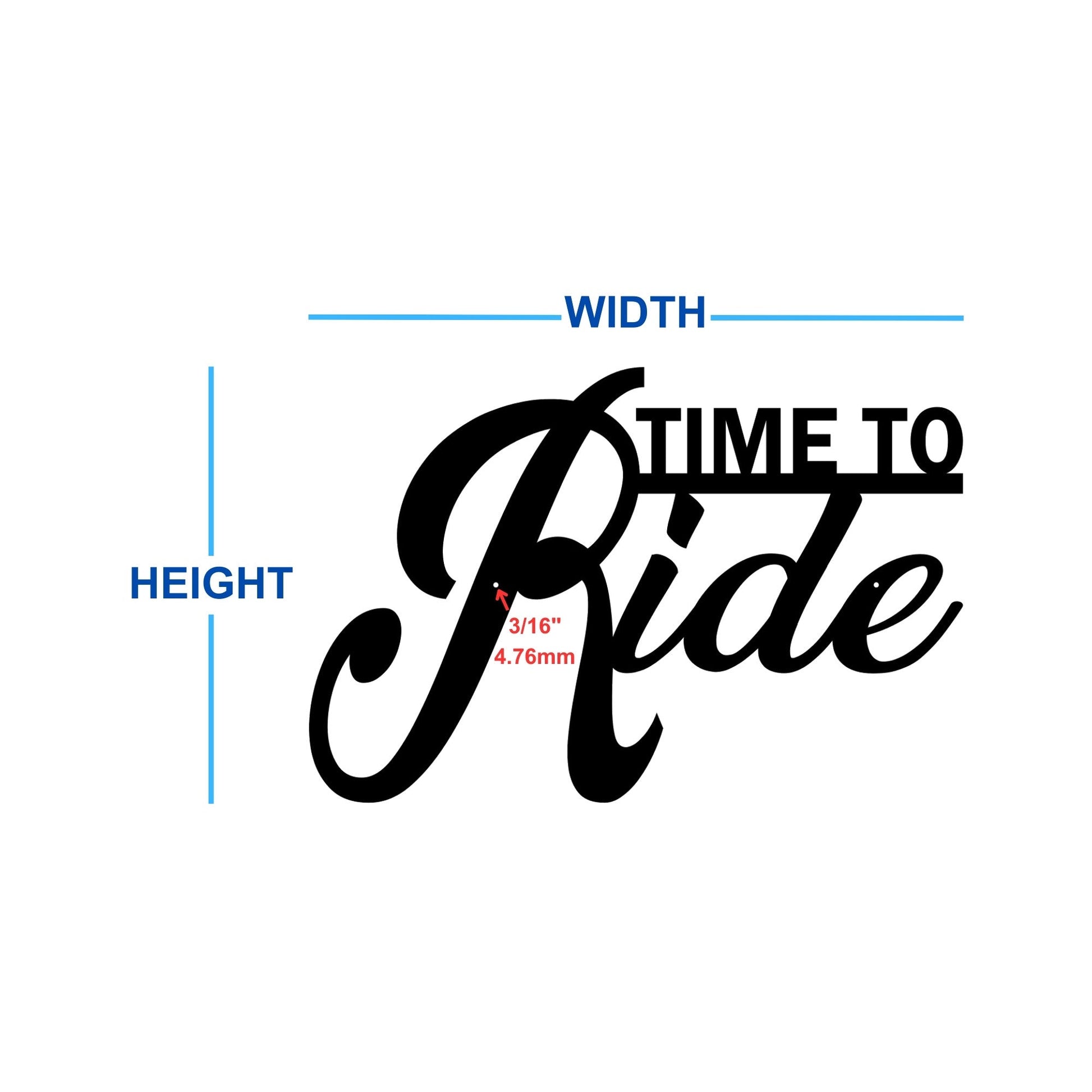 time to ride metal sign with dimensions 