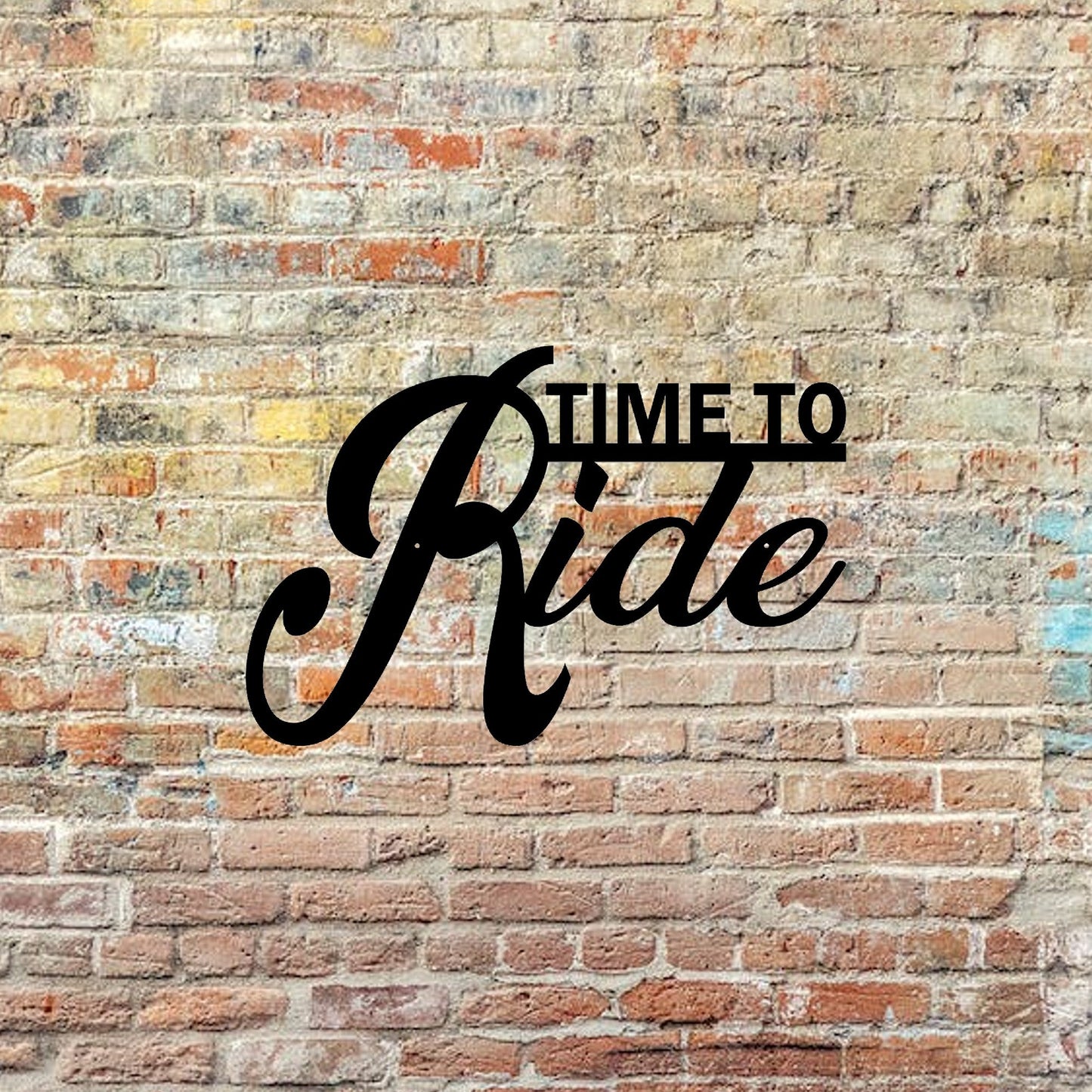 time to ride metal sign biker workout motivational sign