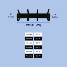 Load image into Gallery viewer, wall mounted hook coat rack with dimensions 