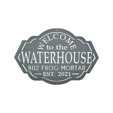 Load image into Gallery viewer, Welcome to the custom metal sign waterhouse